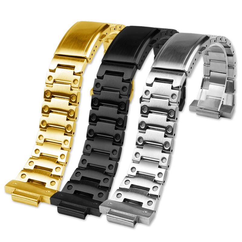 16 мм Нержавеющая сталь Ремешок для часов Casio G-SHOCK GBM-2100/GM-2100/GA-2100 Ga2100 Металлический Восьмиугольный Браслет Замена Ремешка для часов