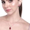 Attractive Square Designer Pendant Rose Gold Plated Ruby Crystal Pendant for Women