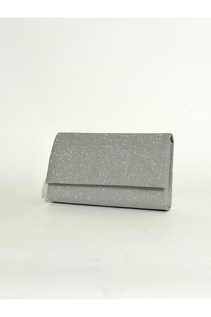 Women's Evening Dress Bag Women's Crystal Silvery Silver Evening Dress Clutch Portfolio Chain Strap Hand Wedding Evening Bag