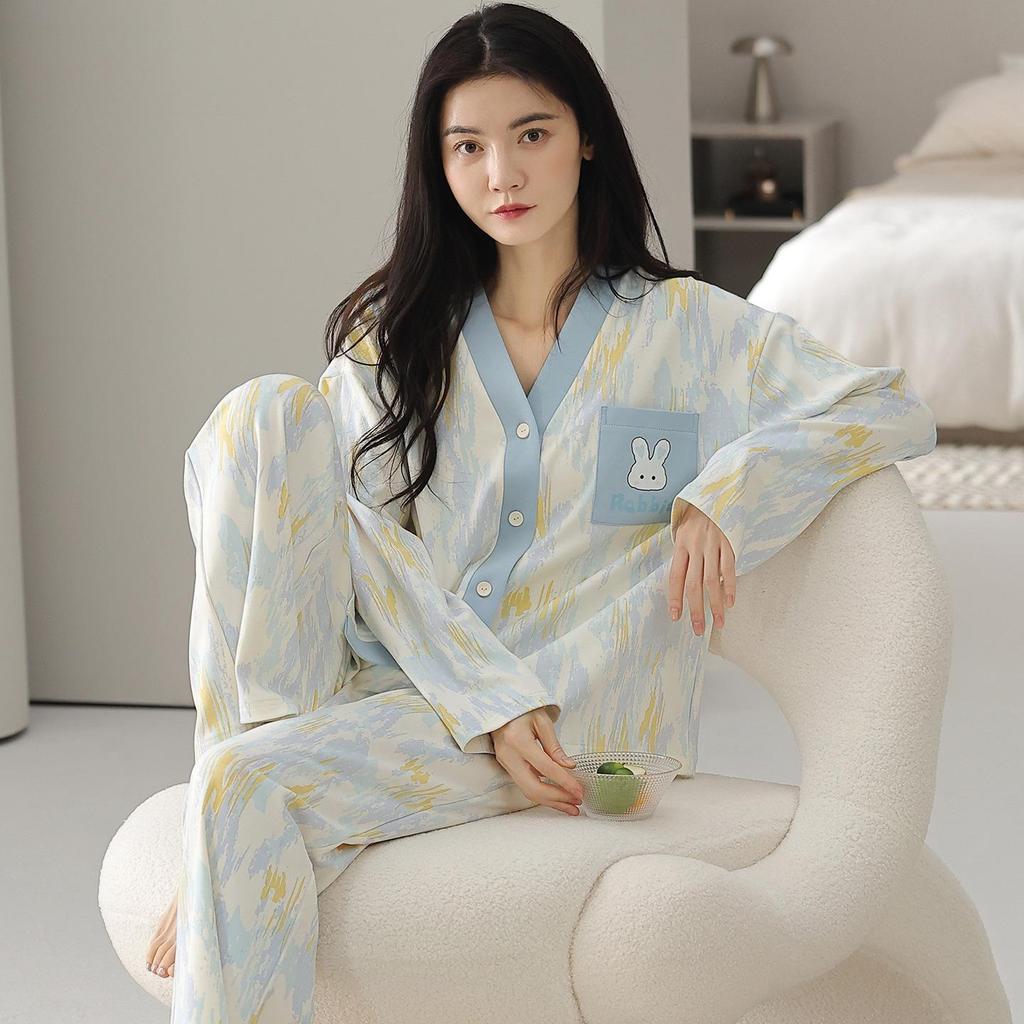 Женская пижама из 100% хлопка с длинным рукавом, 2025: Идеально для осени, зимы и весны, можно носить на улице, домашняя одежда из 100% хлопка в стиле кимоно