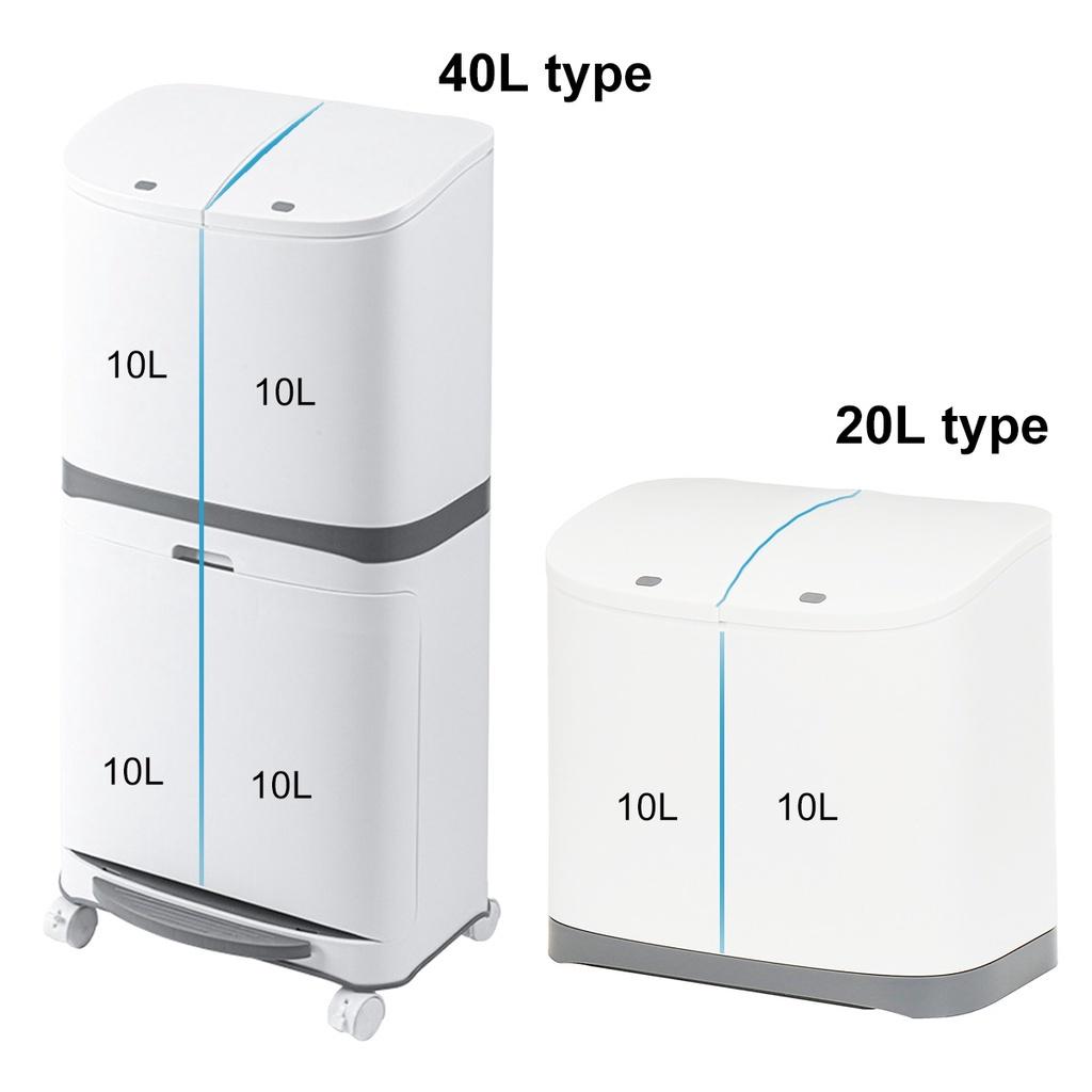 20 л/40 л Удобный сортировочный мусорный бак на колесах Пластиковое кухонное мусорное ведро Угловой бак для переработки Нажимной Открывающийся Новый Мусорный Бак