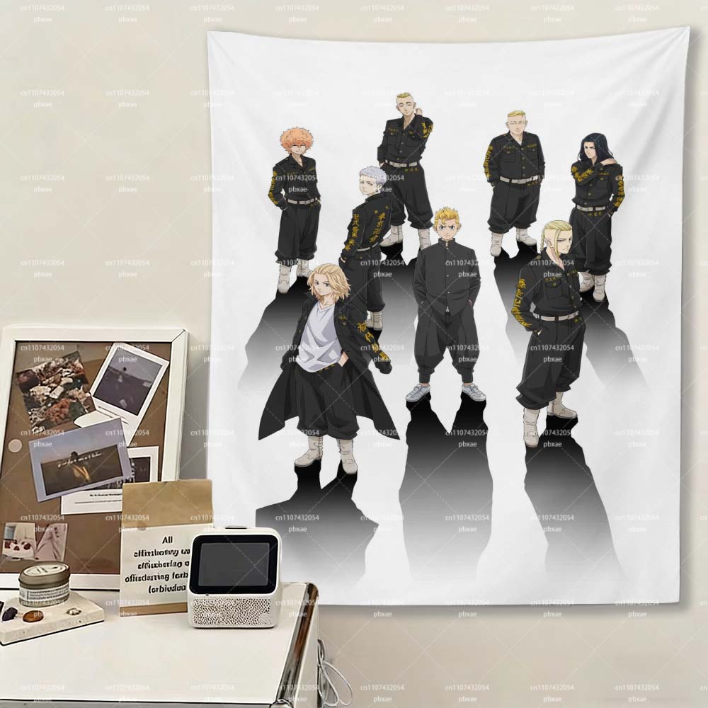 Tokyo R-Revengers M-Manji Gang Large Tapestry, Large Wall Tapestry, Cool Anime Room Decoration Items for Bedroom Dorm