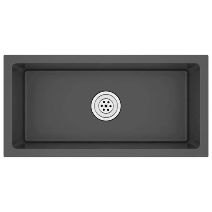 VIDAXL Undermount Kitchen Sink - Black - 1 Bowl - 60x30x20cm - Brushed Stainless Steel - Food Grade