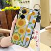 Anti-knock Flower Phone Case For Redmi A5 4G/Xiaomi Poco C71 4G Anti-dust Wrist Strap Kickstand Wristband Back Cover