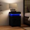 Nightstand Black Oak Effect 35 x 39 x 55 cm Engineered Wood