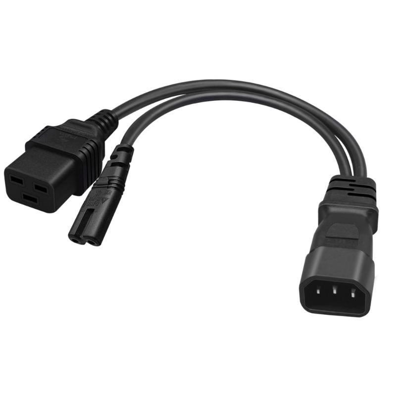Кабель питания 1 фут IEC 320 C14 на C7 + C19, C14 вилка на C7 + C19 розетка Y-разветвитель Кабель для преобразования переменного тока для принтеров сканеров
