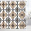 Коричневые Занавески для Душа в Ванную Серые и Бежевые Занавески для Душа Абстрактный Загар Белый Геометрический Узор Занавеска для Душа Декор для Ванной