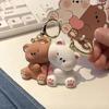 1 Pair Toy Gift Cute Lovers Keyring Kawaii Hug Bear Key Ring Magnetic Couple Keychain  Husband Wife