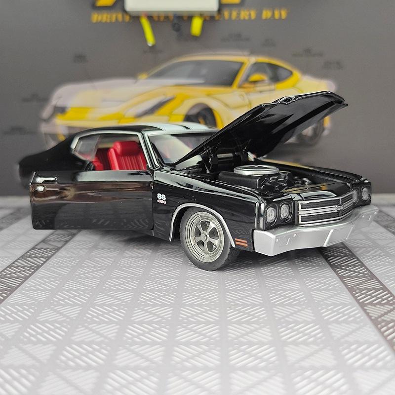 1:24 Chevrolet Chevelle SS 454 1970 Литой Супер Спортивный Автомобиль Модель Металлический Мышечный Гоночный Автомобиль Модели Транспортных Средств Симуляция Детская Игрушка Подарок