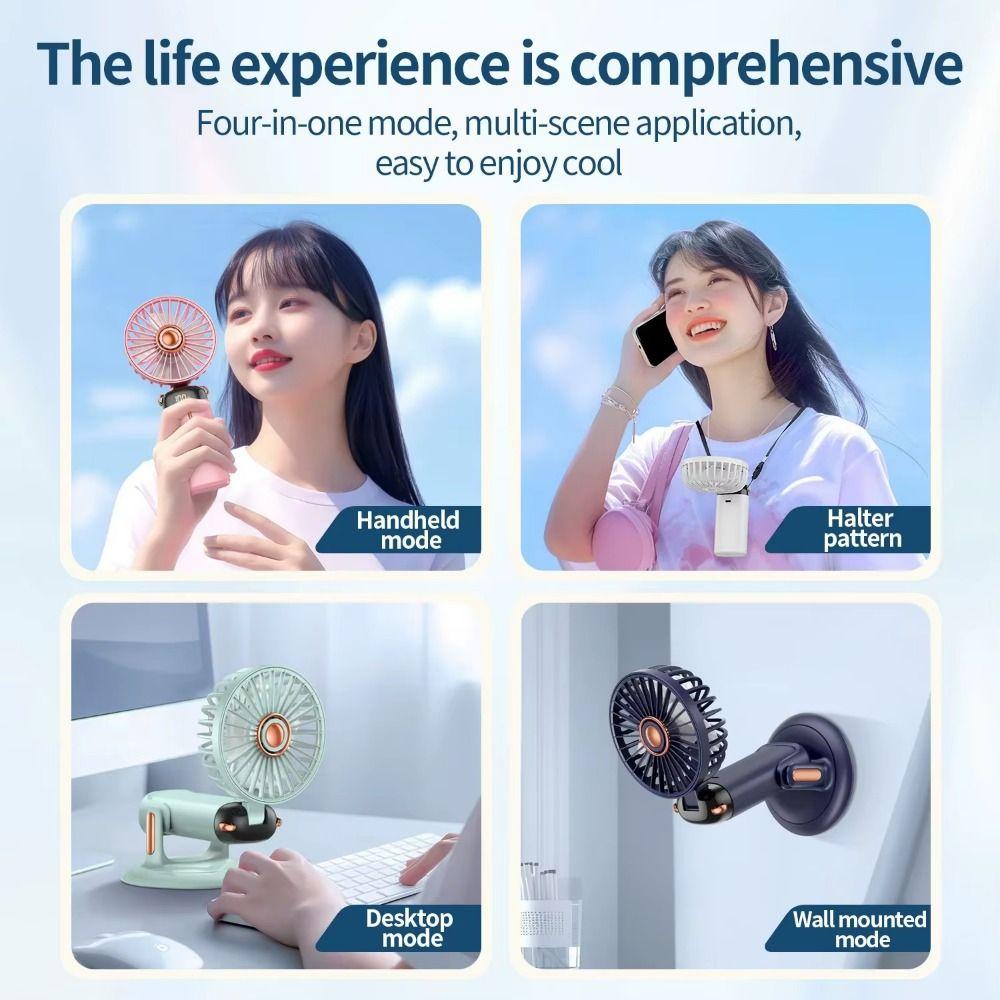 Adjustable Bracket Handheld Folding Fan 2400mAh Stroller Fan Air Conditioner Fan Office Use