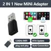2 In 1 Mini Wireless CarPlay Adapter Android Auto Wireless Smart Dongle Wired To Wireless Car Ai Box for Iphone Android Phone for Toyota VW Peugeot MG