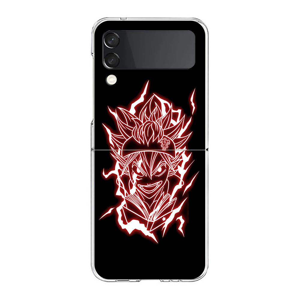 Чехол для телефона Asta Black Clover Neon Clear для Samsung Galaxy Z Flip 4, тонкий, прочный, из поликарбоната, для Galaxy Z Flip 3 5G