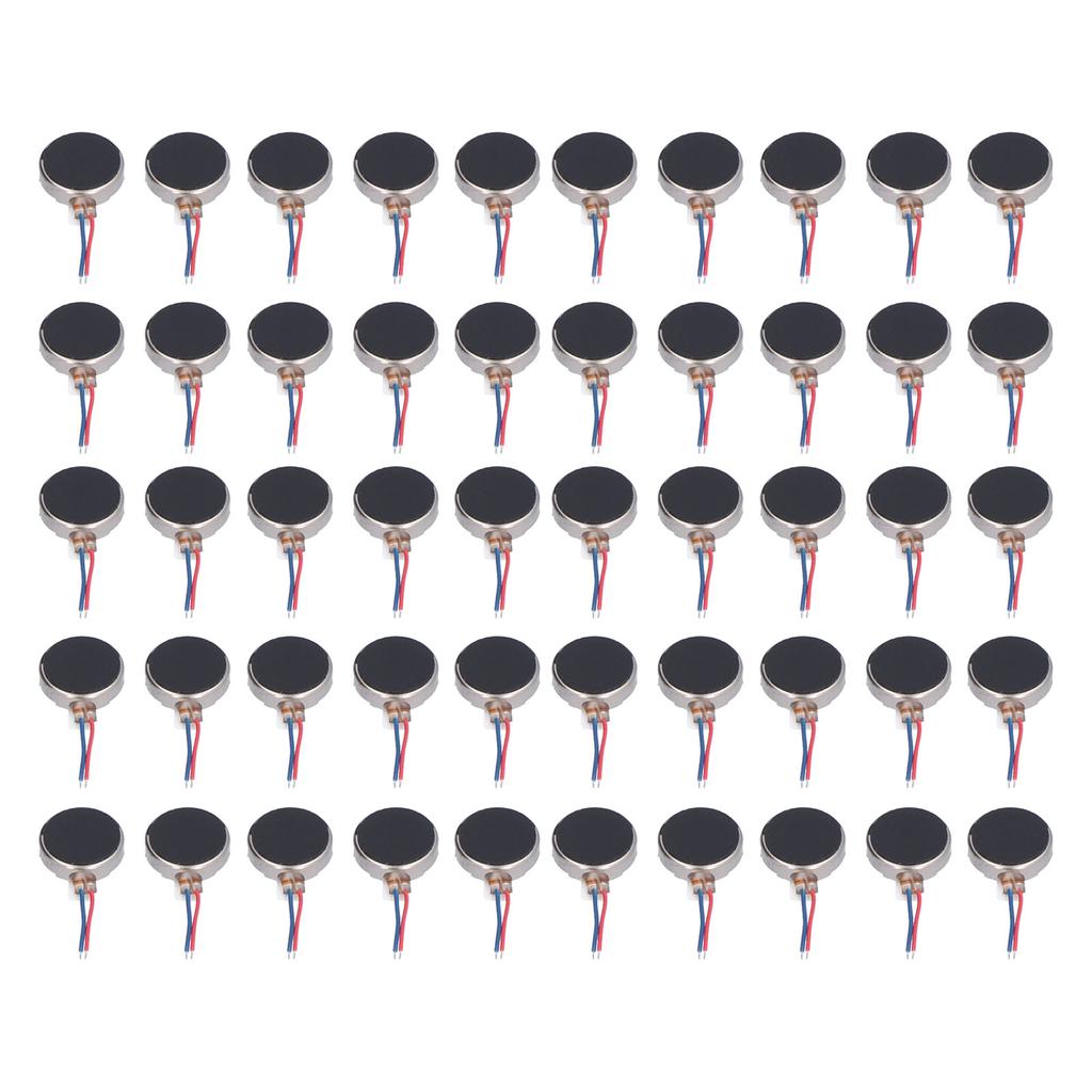 50Pcs Mini Vibration Motors DC 3V 10x2.7mm Anti Interference Small Lightweight Low Noise Micro Vibrating Motor