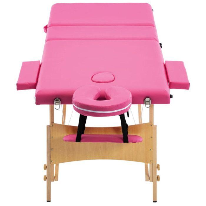 Table de massage pliable 3 zones Bois Rose