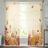 Прозрачные шторы с осенними листьями для гостиной, спальни, домашний декор, кухня, тюль для окон, вуаль, шторы
