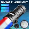 High Power Diving Flashlight IP68 Highest Waterproof Rating Professional Diving Light Powered by Battery With Hand Rope