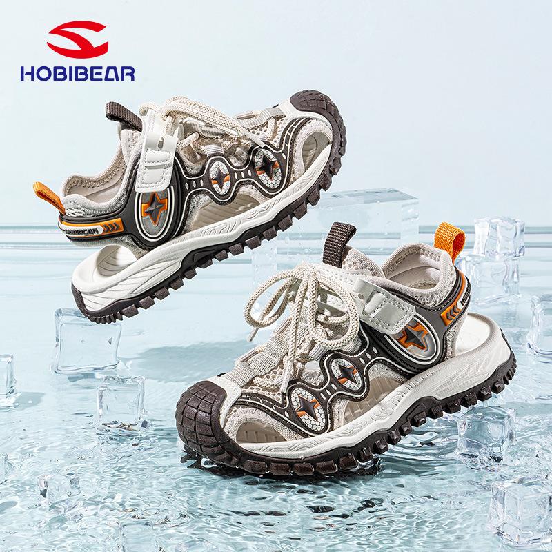 Kids Closed Toe Sandals Breathable Mesh Beach Shoes Summer Soft Sole Sport Sandals Anti-Collision Water Shoes For Boys Girls