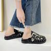 Fashion Summer Women Slippers Platform Rivets Punk Rock Leather Mules Creative Metal Fittings Casual Party Shoes Female Outdoor Slides