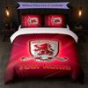 Постельное белье Middlesbrough FC с индивидуальным текстом имени 1 пододеяльник + 2 наволочки Логотип Футбольного клуба Персонализированный подарок для особого случая Декор спальни