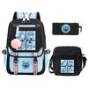 Anime Cartoon Peripheral Printing Children'S Backpack Student Schoolbag Three-Piece Set Shoulder Bag Pencil Case