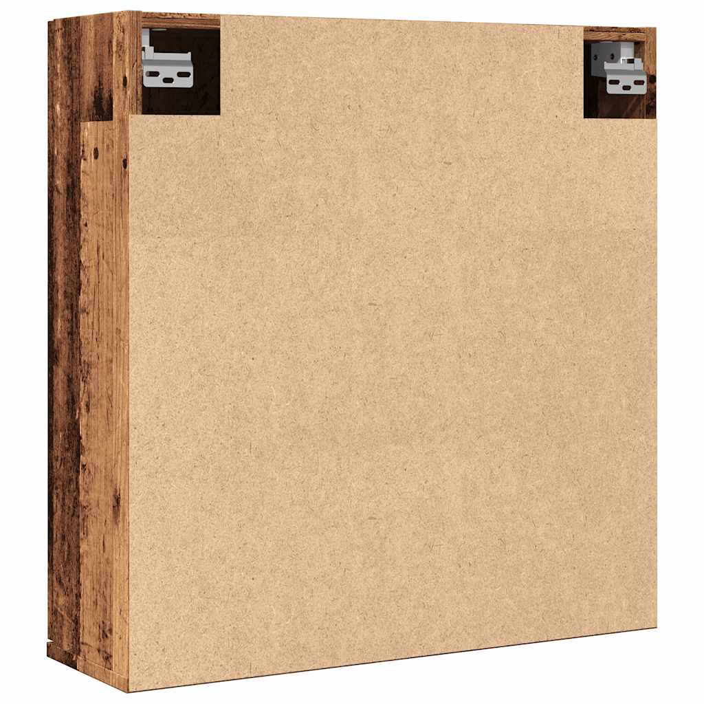 Vidaxl Szafka Łazienkowa Z Lustrem, Stare Drewno, 64X20X66,5 Cm