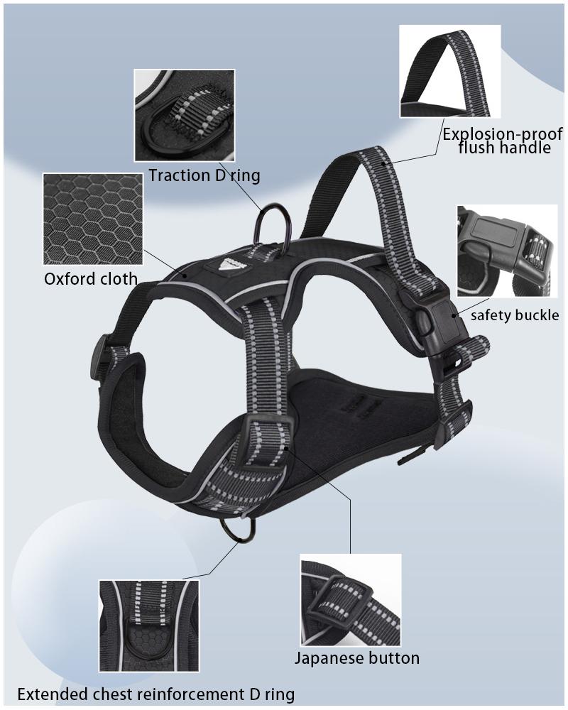 Пояс для шлейки для собак взрывозащищенный перфорационный светоотражающий дышащий жилет для прогулок на открытом воздухе без шнурка для французского бульдога большой собаки