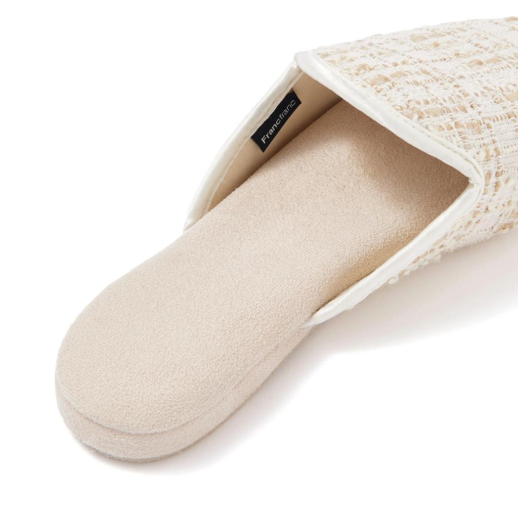 Francfranc Твидовые комнатные туфли белого цвета,