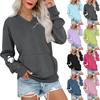 Women's Casual Fashion Halloween Print V-Neck Long-Sleeve Sweatshirt Lightweight Pullover Hoodie With Pockets
