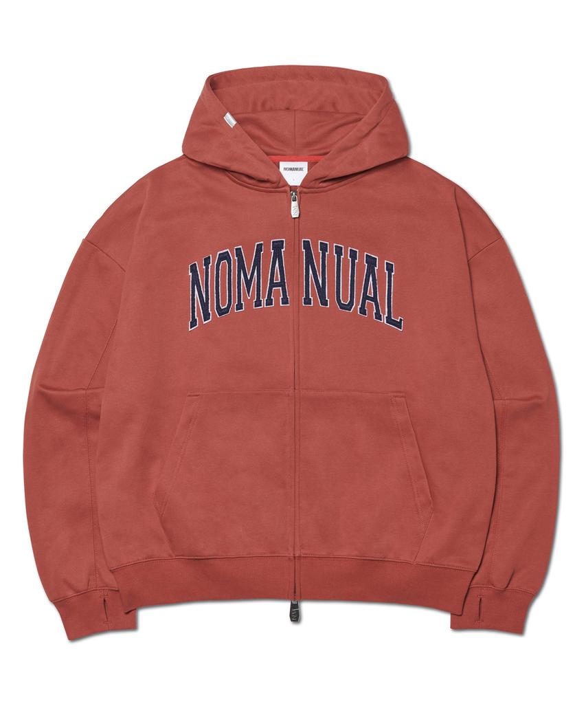 Толстовка на молнии с капюшоном Nomanual B.A - Бордовая