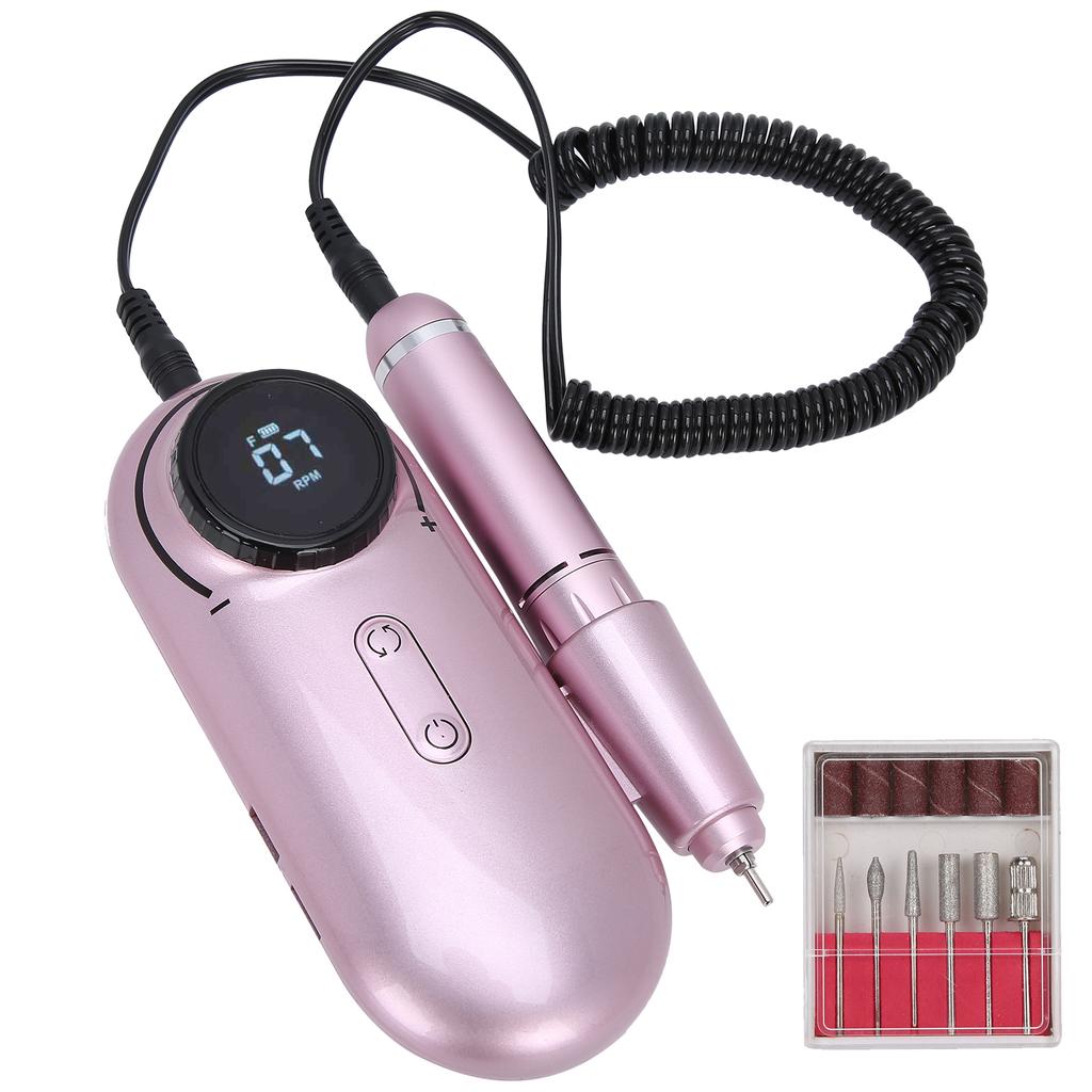 30000RPM Rechargeable Electric Nail Drill Machine Adjustable Nail Grinding MachinePink