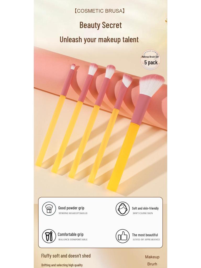 Набор кистей для макияжа: тени для век, пудра, тональный крем, румяна, хайлайтер, консилер, с мягкой щетиной