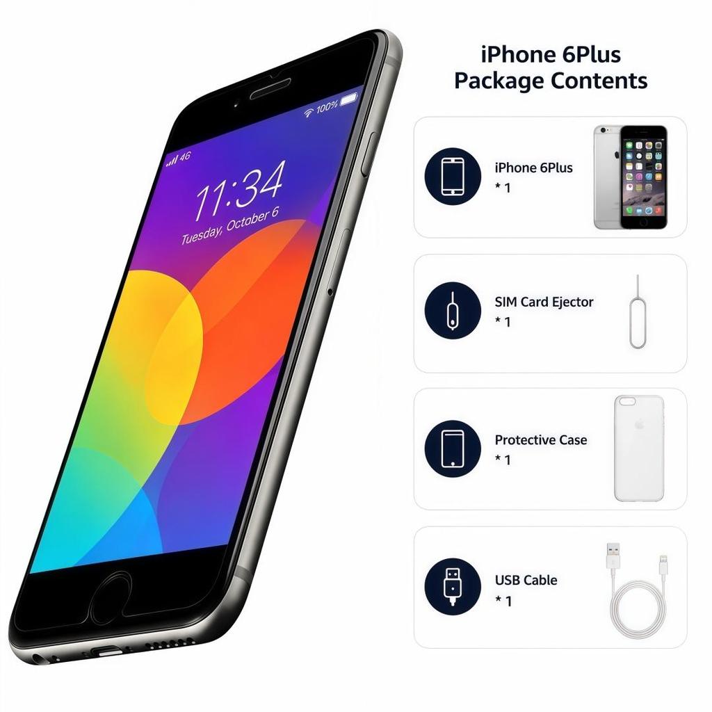 Восстановленный Apple iPhone 6 Plus 128GB Черный/Золотой/Серебристый 5.5" Смартфон с большим экраном Разблокированный Глобальная версия