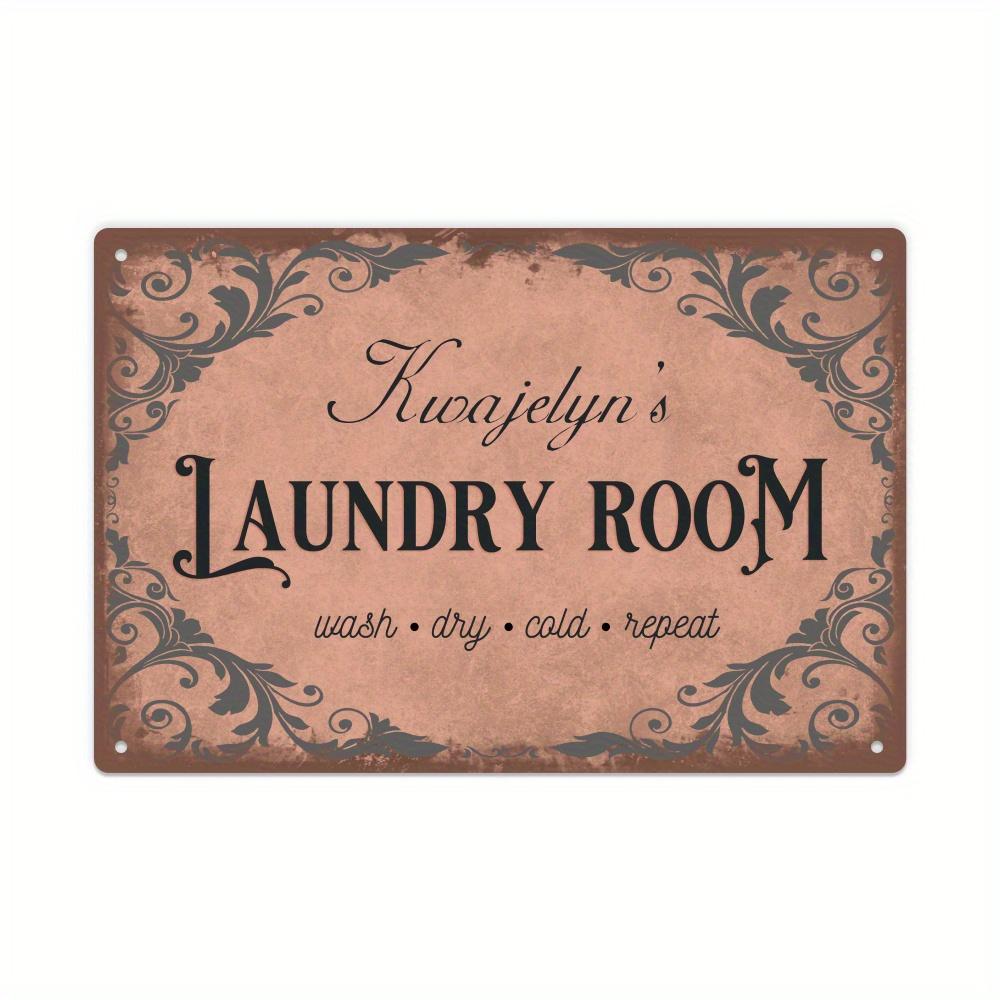 Putuo Decor pc Custom Metal Tin Sign Your Text Laundry Room Wash Dry Cold Repeat Personalized Plaque Vintage Plate Wall Art