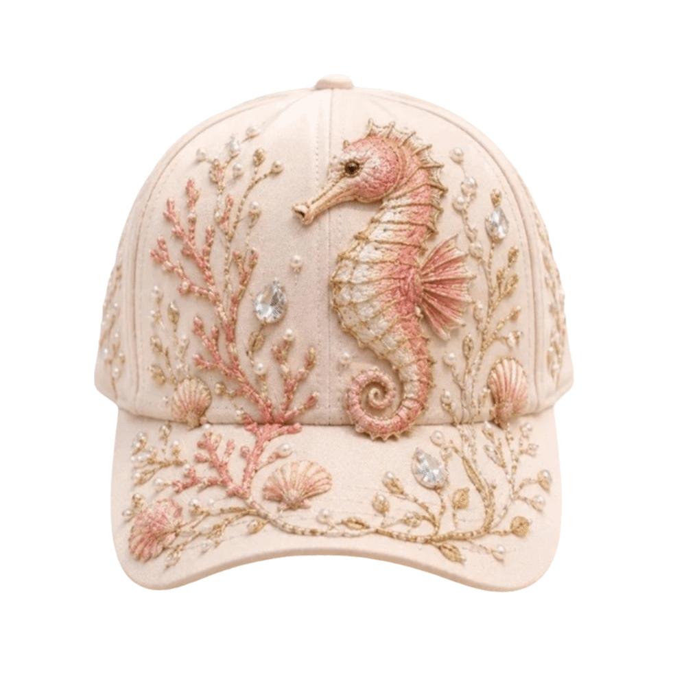 Breathable Baseball Cap Adjustable Sports Sun Hat Fashion Ocean Creatures Embroidery Cap Outdoor