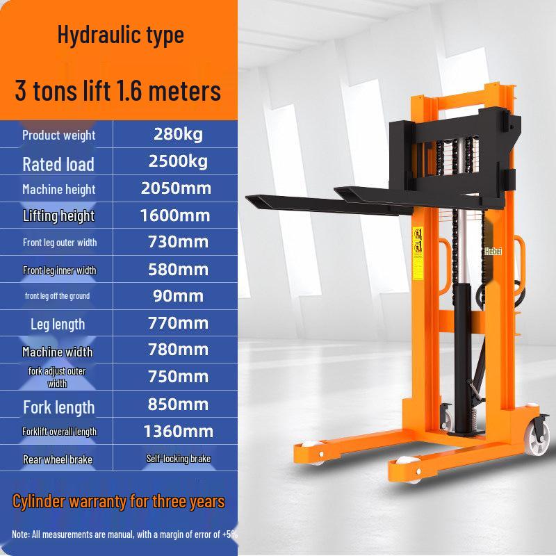 Electric Hydraulic Forklift Loader: 1T, 2T, 3T Capacity for Lifting, Loading, Unloading, Handling, and Stacking