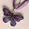 Ожерелье с подвеской в виде красочной бабочки с каплями масла - популярный европейский и американский стиль