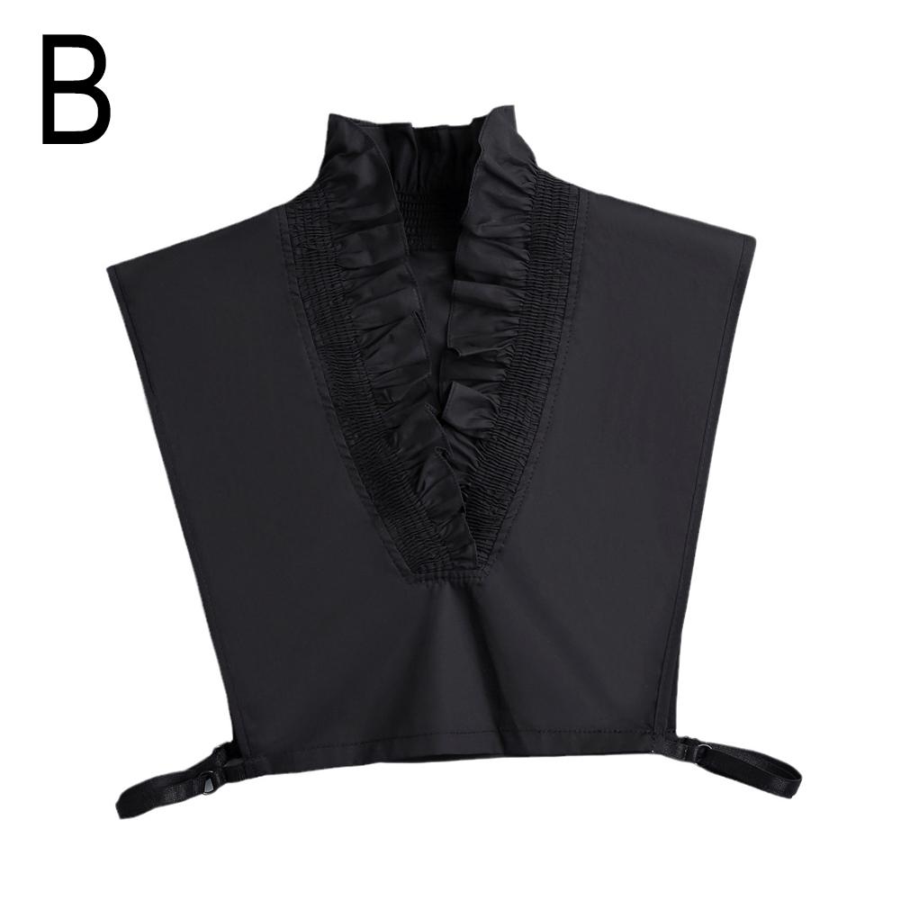 Wrinkled Ruffles False Collar Versatile Sweater Solid Color False Collars Detachable Female Half Shirt Blouse False V Collar