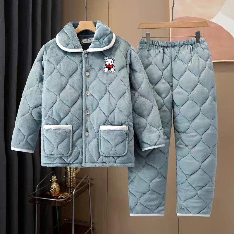 Женский костюм из кораллового флиса с подкладкой, трехслойный утолщенный, можно носить на улице, осенне-зимняя домашняя одежда, зимний флис, теплый