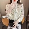 Весна 2025 Женская Повседневная Рубашка с Принтом и Бантом - Сладкий и Модный Топ