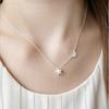 Korean Fashion 925 Sterling Silver Jewelry Star And Moon Crystal Pendant Female Exquisite Necklaces H255