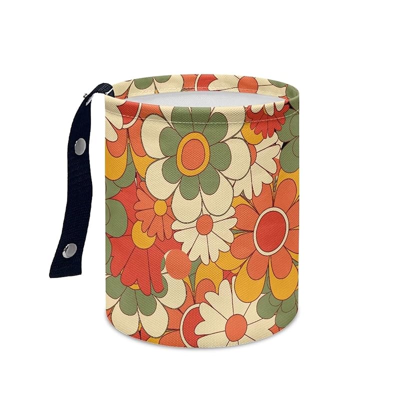 Daisy Cute Collapsible Portable Trash Can for Car Front Seat, Back Seat, Floor, Headrest Rubbish Bin