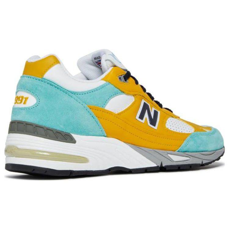 Sneakersnstuff x New Balance 991 Сделано в Англии Секретная расцветка Мужские кроссовки Желтый Мятный Белый M991SNS