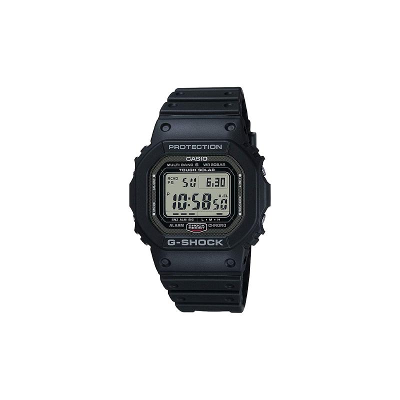 Casio G-Shock Солнечная Радиоволновой Синхронизации Модный Тренд ЖК-Дисплей Спортивные Водонепроницаемые и Ударопрочные Солнечные Кварцевые Часы Ремешок из Смолы Японские и Корейские GW-5000-1JF