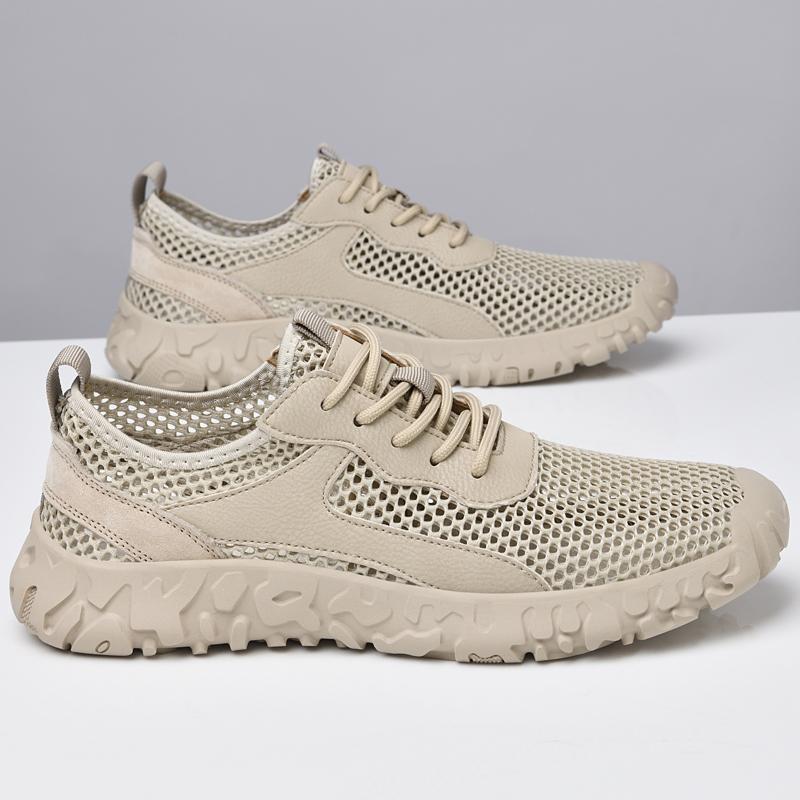 Trendy Brand Men's Mesh Shoes Hollowed Out Summer New Men's Casual Shoes Outdoor Sports Shoes Men's Hiking Shoes Breathable