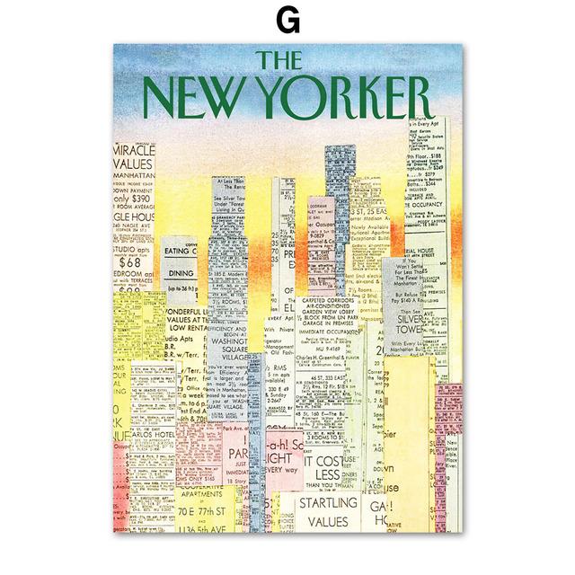 Акварель Нью-Йоркский пейзаж с цитатами, настенная живопись на холсте, плакаты на скандинавскую тему и принты, настенные панно для декора гостиной