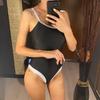 S - XL 2025 Сращивание На одно плечо Женский купальник Цельный купальник Женский Вырез с высоким вырезом на ноге С подкладкой Купальник Купальный костюм Плавать V6798