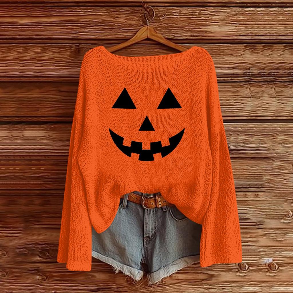 Halloween Sweatshirts For Children Boys And Girls Knit Sweater Cute Shirt Fall Crewneck Pullover Tops