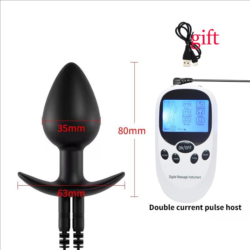 Вибратор с электрошоком Женский силиконовый анальный плаг Беспроводной пульт Мужской массаж простаты Товары для взрослых Анальная мастурбация Секс-игрушка