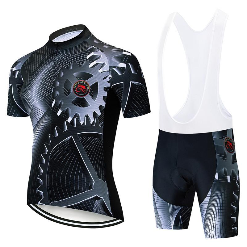 Tileyi New Gear Cycling Suit Short-sleeved Set Breathable Side Strip Short-sleeved Strap Cycling Suit