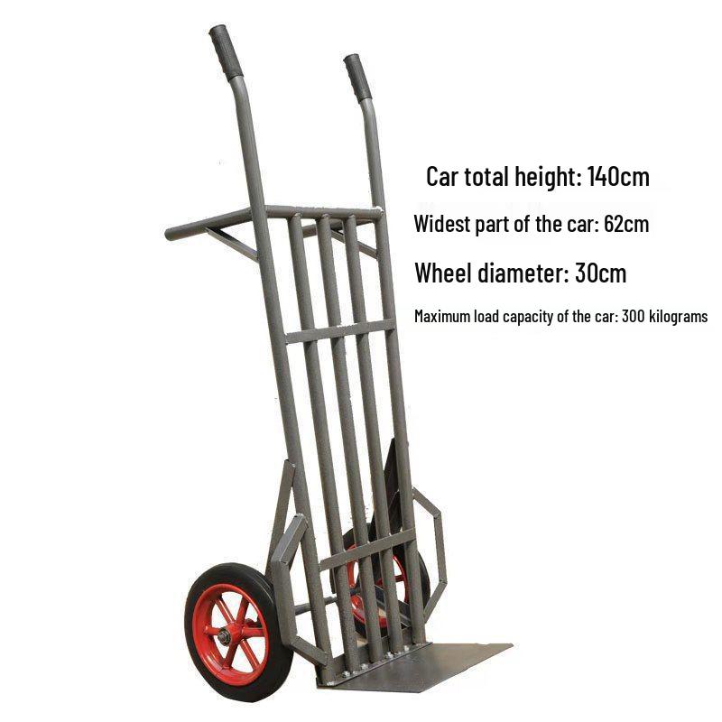 Heavy-Duty Two-Wheeled Handcart for Construction and Warehouse Use